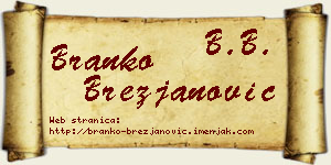 Branko Brezjanović vizit kartica